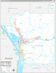 La Crosse County Wall Map Premium Style 2026